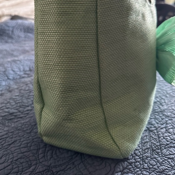 NEIMAN MARCUS Green Floral Tote Bag with Bamboo Handles Vintage 1970’s Beauty - Picture 6 of 15